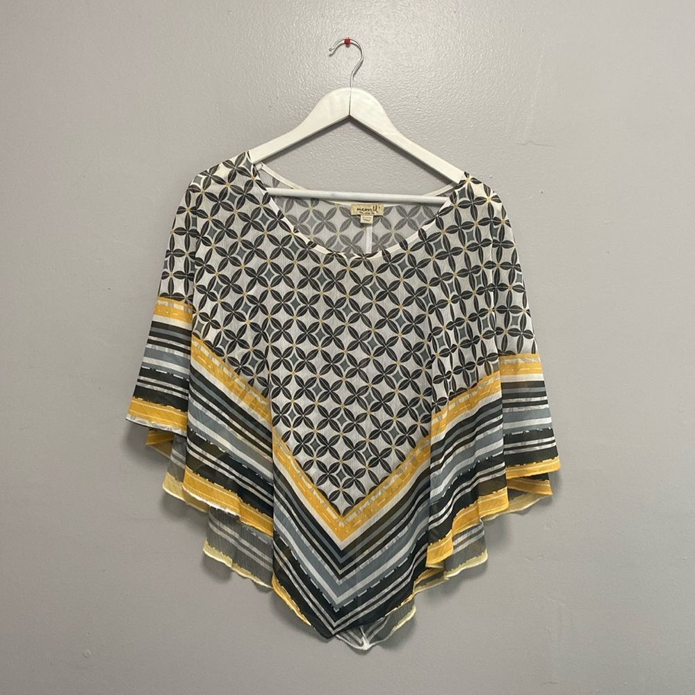 Abstract yellow and grey  lightweight spring ponch large